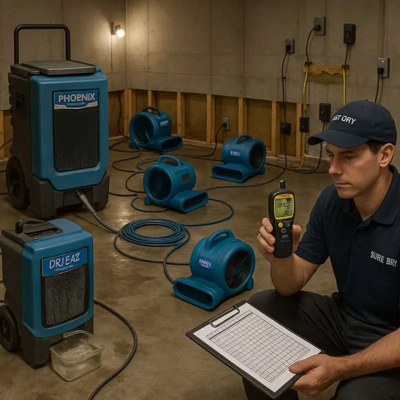 Structural Drying and Dehumidification process in West Sedona, AZ